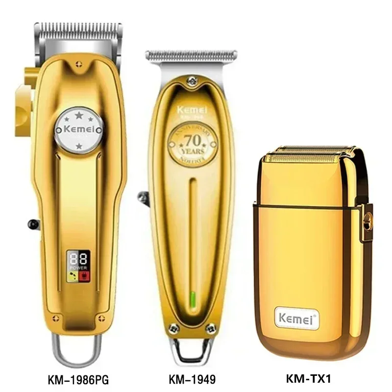 

Kemei KM-1949 KM-1986PG KM-TX1 Профессиональная машинка для стрижки волос, комплект электрического беспроводного триммера для волос, машина для стрижки волос для мужчин