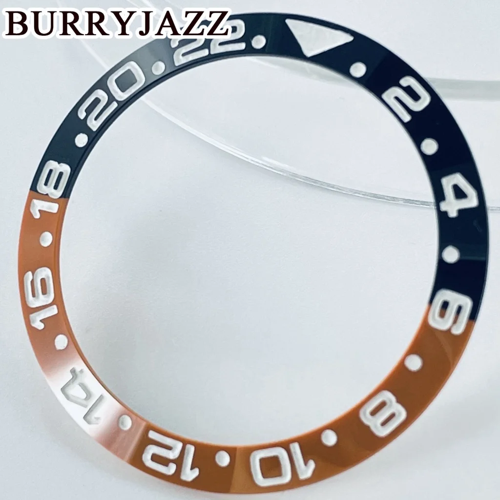 Burryjazz 38มม. แหวนเซรามิก, นาฬิกาสไตล์นักประดาน้ำ GMT สำหรับ40มม. เปลี่ยนเคสอุปกรณ์เสริมแหวนดำน้ำ