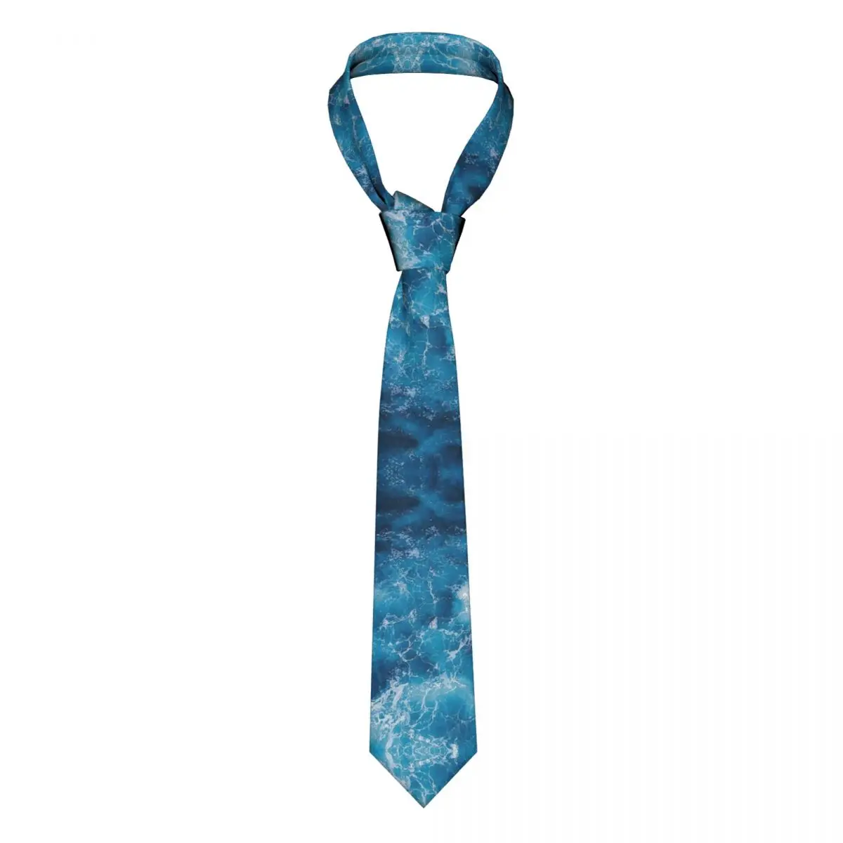 Blue Ocean Waves Neckties Men Women Polyester 8 cm Sea Water Fishing Neck Ties Mens Fashion Wide Accessories Gravatas Business