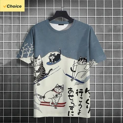 Newest 2024 T Shirt Men Women Funny Cat 3d Print T Shirts For Men Top Tees Male Clothing Harajuku Oversized Short Sleeve T-Shirt