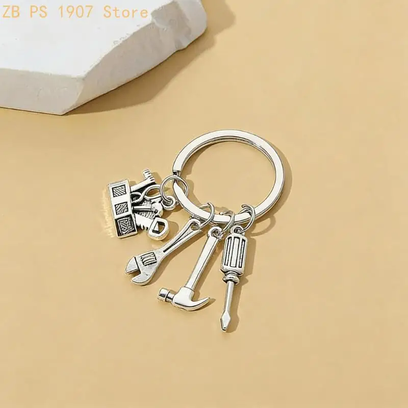 Artistic Alloy Keychain With Detailed Wrench Screwdriver And Hammer Shapes 55KA