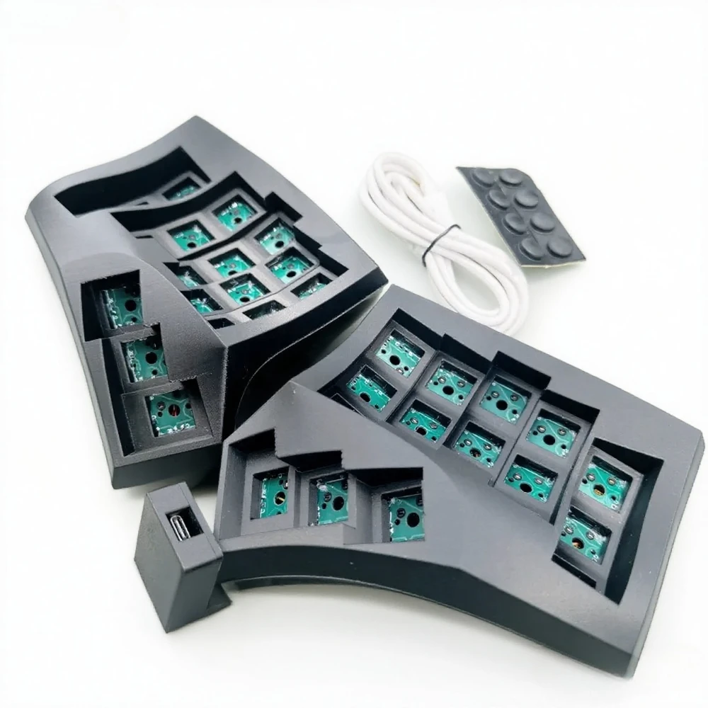 

Cygnus Split Keyboard Kit Custom 2.4G Dongle Wireless 3x5 Cygnus Hotswap Keyboard Black Vial Mechanical Keyboard Gamer Teclado