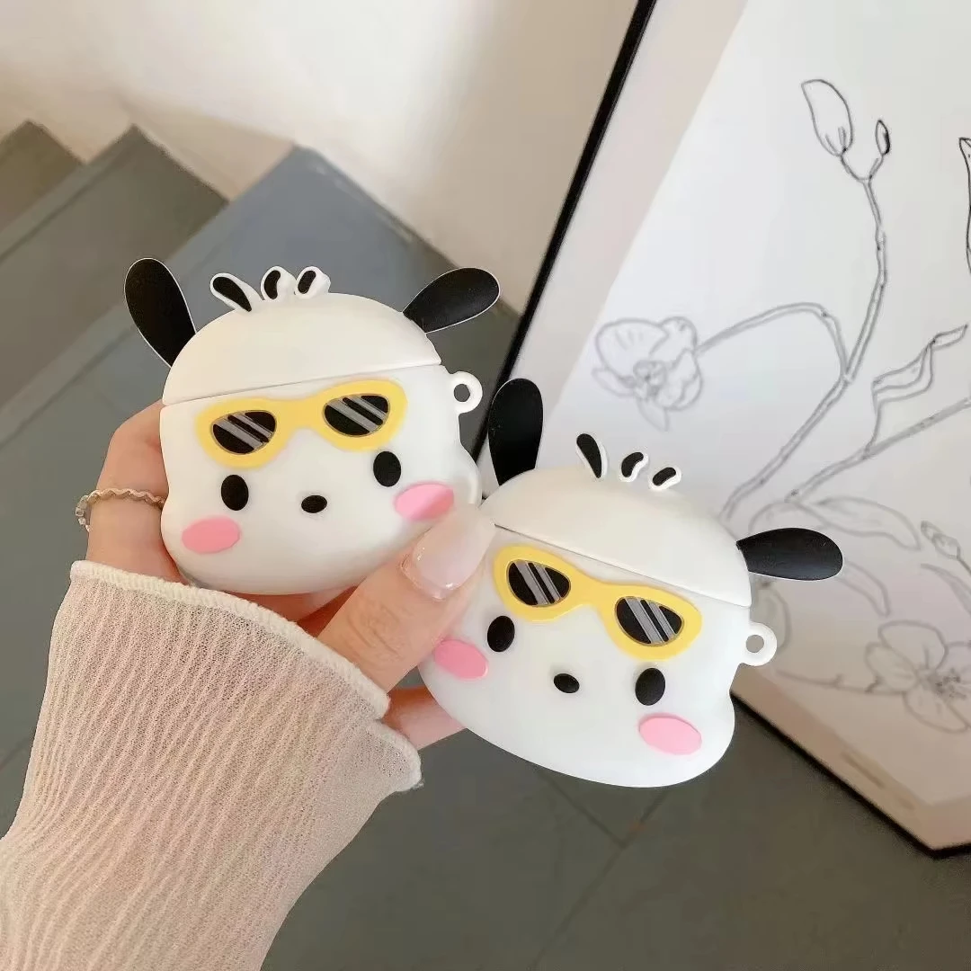 

Солнцезащитные очки Pochacco, силиконовый чехол для наушников для Apple Airpods 1 2 3 Pro 2021, беспроводная Bluetooth-гарнитура, защитный чехол с рисунком