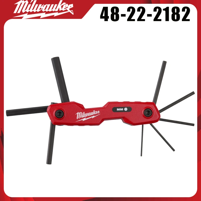 

Набор складных шестигранных ключей Milwaukee 48-22-2182, 8 предметов, метрический, цельнометаллический корпус, комплект ключей Аллена