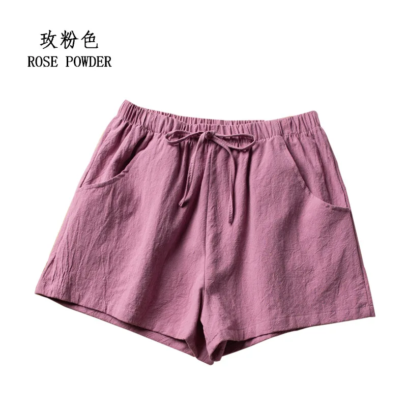 2022 New Women\'s Shorts Hot Summer Casual Cotton Linen Shorts High Waist Short Fashion Woman Streetwear Short Pants