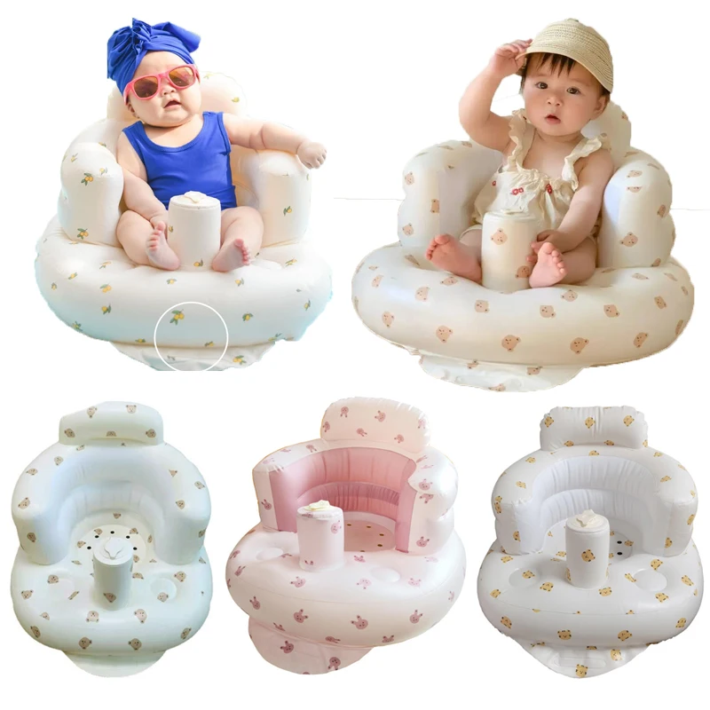 Multifunctional Baby Inflatable Sofa Infant PVC Seat Child Learning Dinner Chair Portable Bath Stool Beach Armchair For Kids