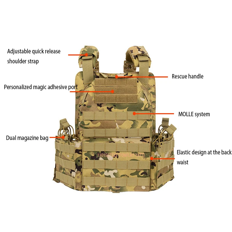 Imagem -02 - Molle Jpc Quick Release Vest 600d Pano Oxford Resistente ao Desgaste Tático Militar Cor Bala Pistola de ar Caça