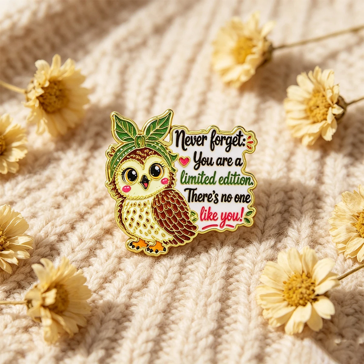9 Stück Kawaii Eulen-Emaille-Pins "You Are A Limited Edition" Motivierende Anstecknadel für Jeans, Rucksack, Tier-Accessoire, Geschenk – Detail 5