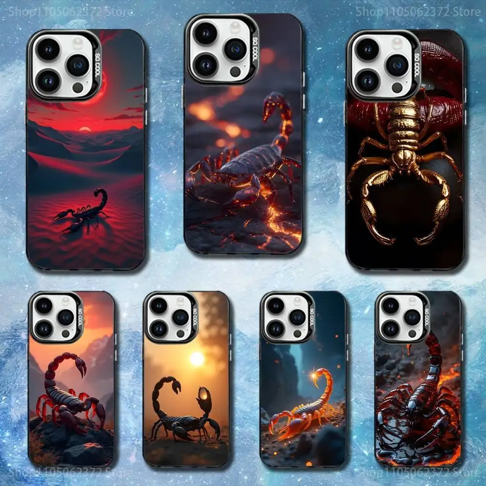 

Cool Art Scorpion Animal Phone Case For iPhone 11,12,13,16,14,15,Mini,Pro,XS,MAX Black Matte Shockproof Cover
