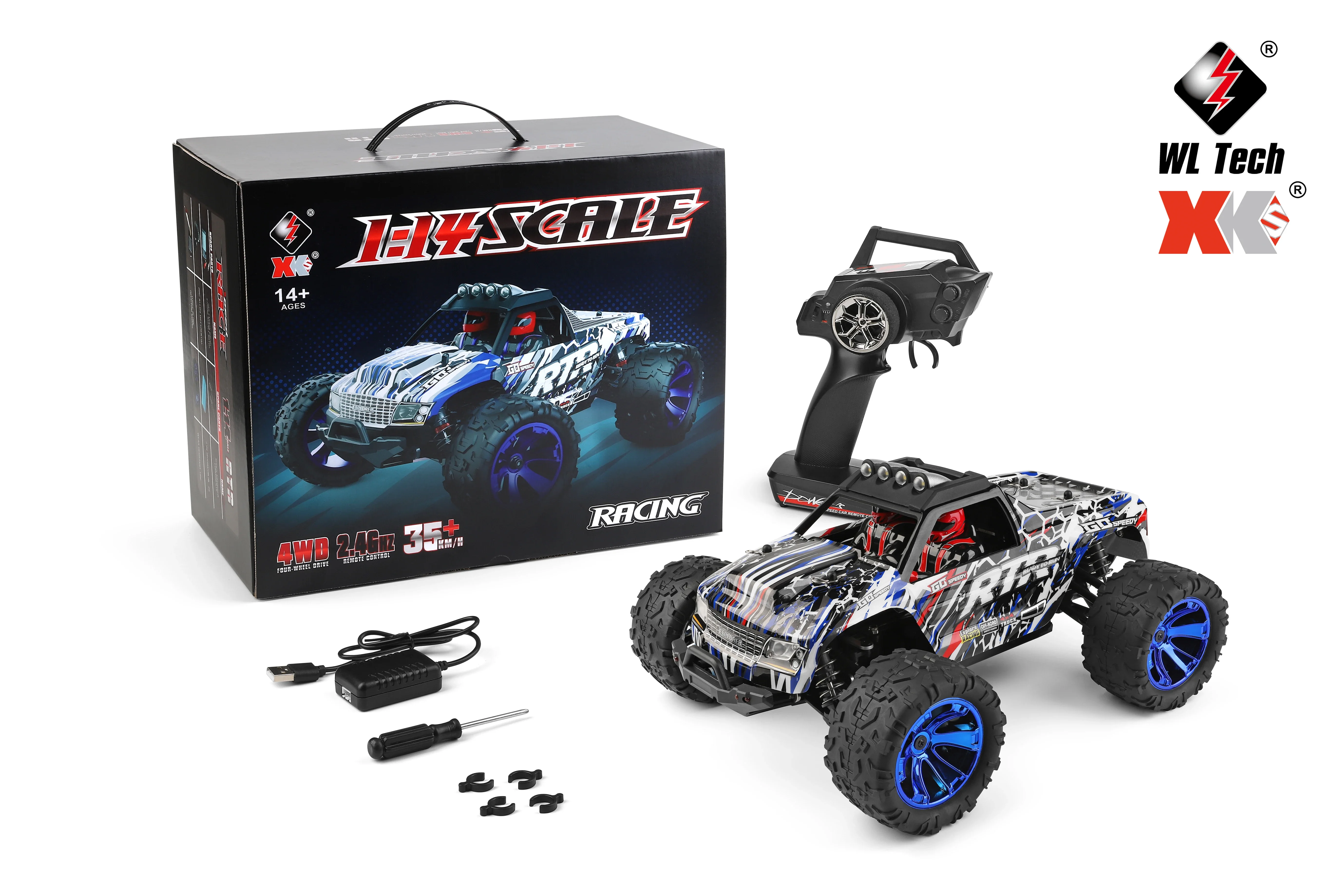 Wltoys 144018 Rc Car 1:14 4WD Drive Off-Road 2.4G ad alta velocità 35 Km/H Radio Control Car RC Racing Cars 1/14 giocattoli veicolo per ragazzi