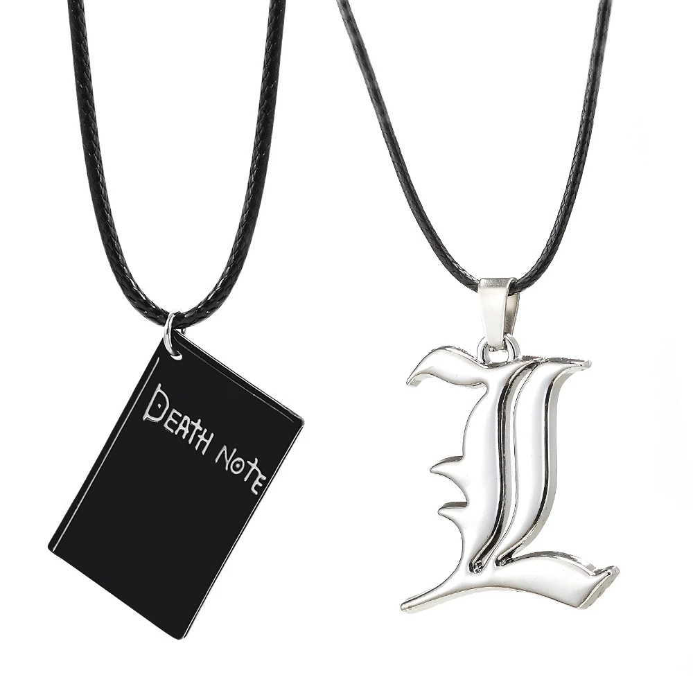 Anime Death Note Necklace Rope Leather Choker Fashion Black Note Book Model Pendant Necklace For Women And Men Accessory