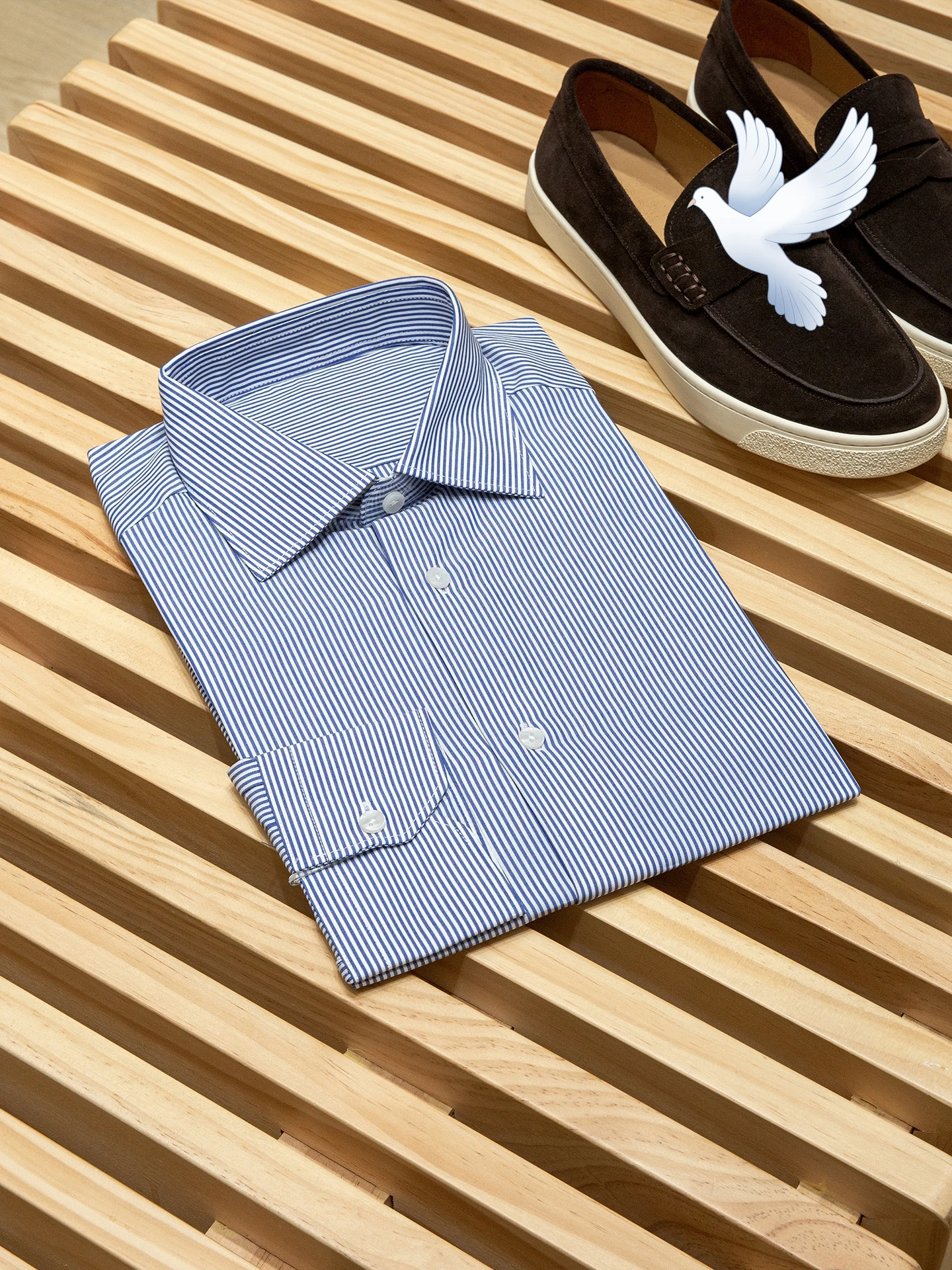 

Men's 100% Cotton Yarn Dyed Jacquard Shirt, Stripe Business Casual Long Sleeve, Wrinkle-Resistant Office Wear