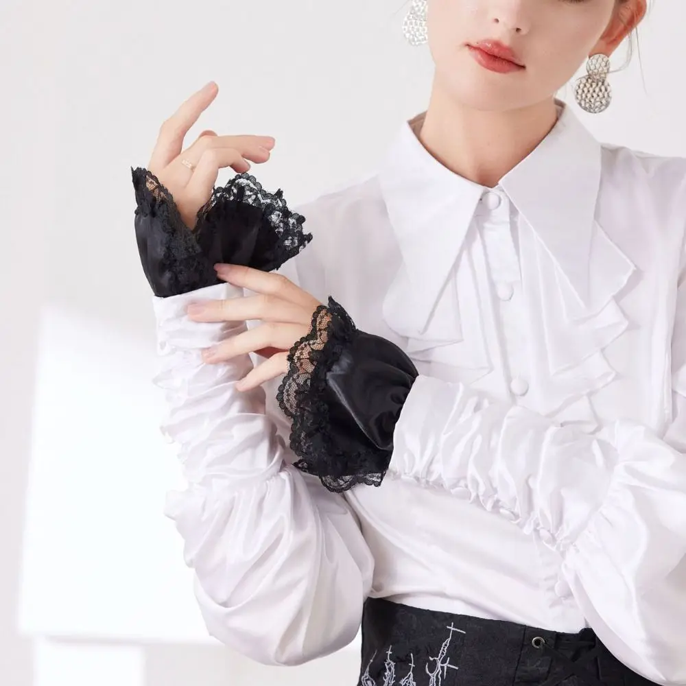 

Шикарный съемный винтажный многослойный воротник в стиле элизабетанской эпохи, элегантный рюшевый воротник для оперы, косплея