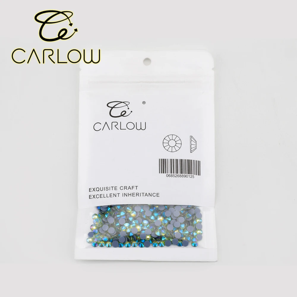 CARLOW Piedras de Cristal Redondas de Alta Calidad JG-Peridot AB ss6-ss30 Hot Fix, Piedras de Cristal Planas