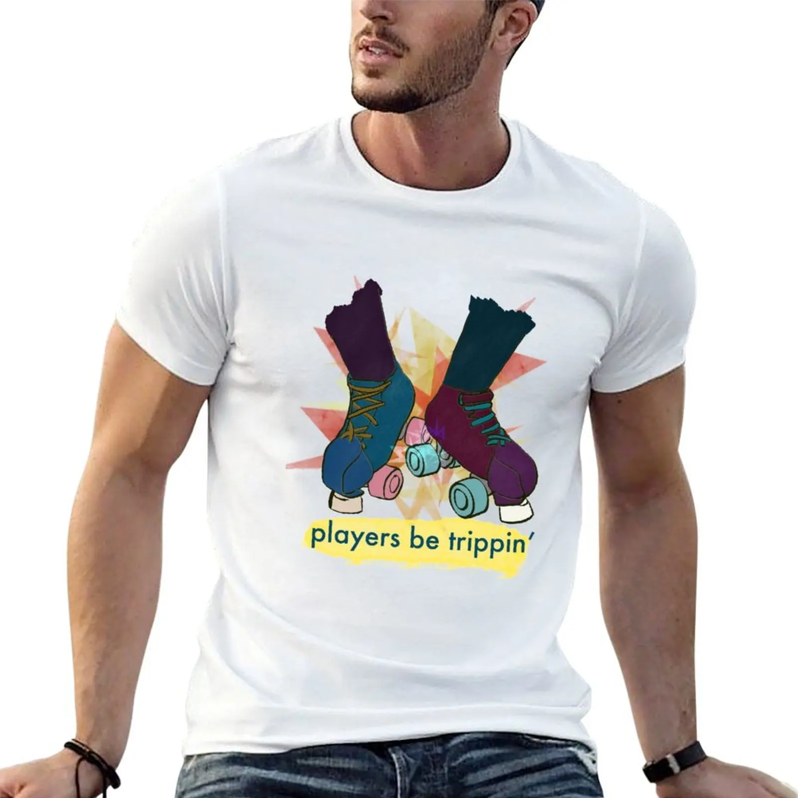Players Be Trippin’, Roller Derby T-Shirt man t shirts for men casual cotton tshirt 100% t shirts for man cotton funny T-Shirt