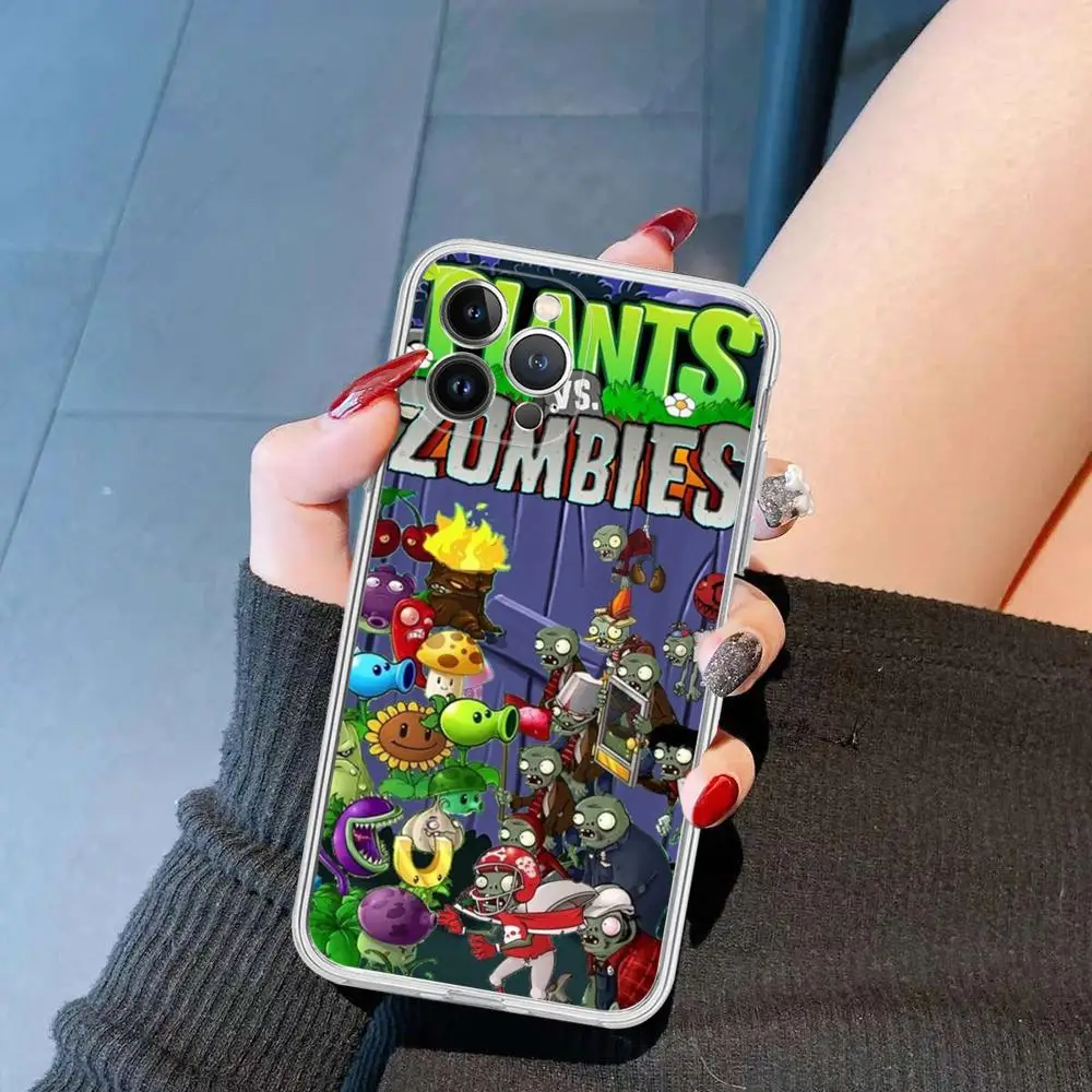 P-rośliny Vs Z-zombie silikonowe etui na telefon do iphone 15 14 13 12 11 Pro Mini XS MAX 8 7 6 Plus X XS XR etui