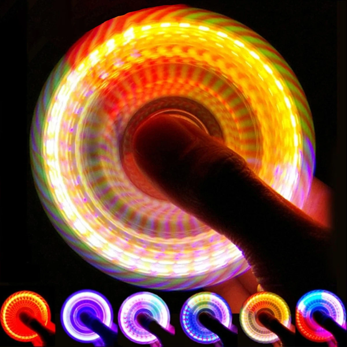 Luminous LED Light Fidget Spinner Hand Top Spinners Glow in Dark Light EDC Figet Spiner Finger Stress Relief Toy For Adults