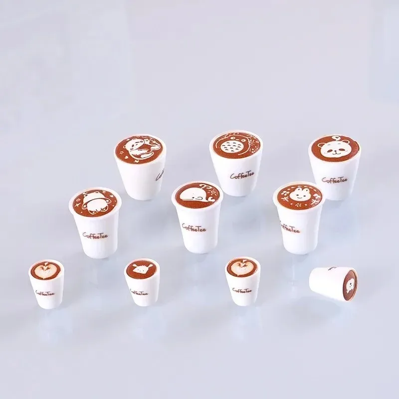 1/12 Dollhouse Decor Accessories 9Pcs, Mini Imitation Latte Coffee Mugs Simulation Tableware for Kitchen & Dining Scene