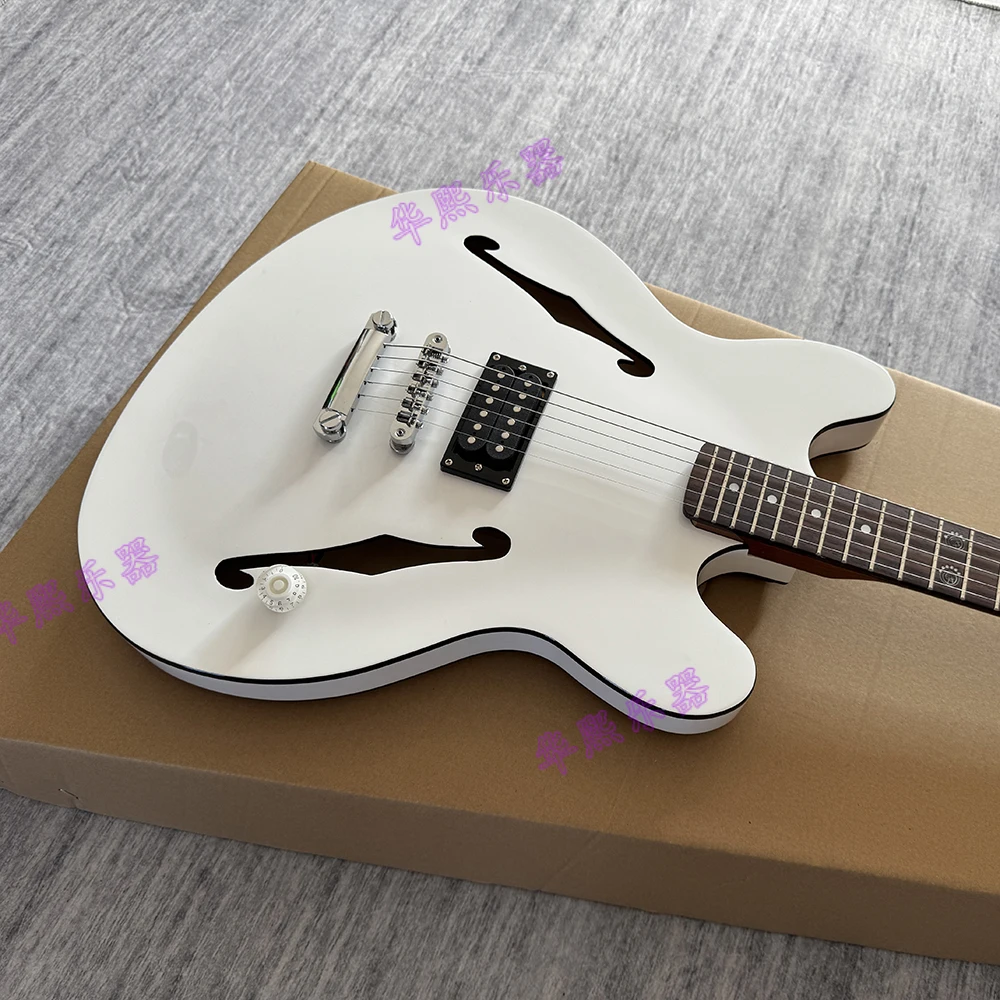 High quality bright white starcaster jazz electric guitar,in stock,support color customization