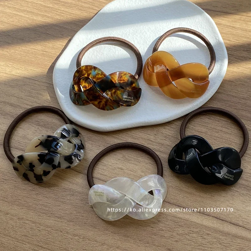 

South Korea France temperament small arc braided hair loop cross twist hair rope high ponytail tie hair rope hair accessories
