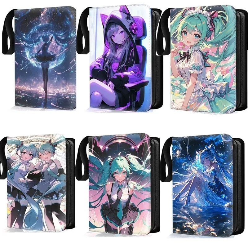 album-de-cartes-hatsune-miku-400-900-pieces-classeur-de-collection-avec-4-9-emplacements-pour-cartes-fermeture-eclair-et-double-poche