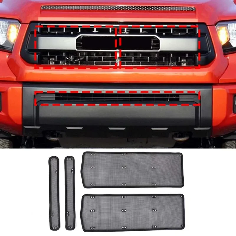 

For Toyota Tundra 2014-2022 Front Bumper Grill Mesh Air Inlet Vent Cover Grille Guards Protector Anti-insect Net Accessories