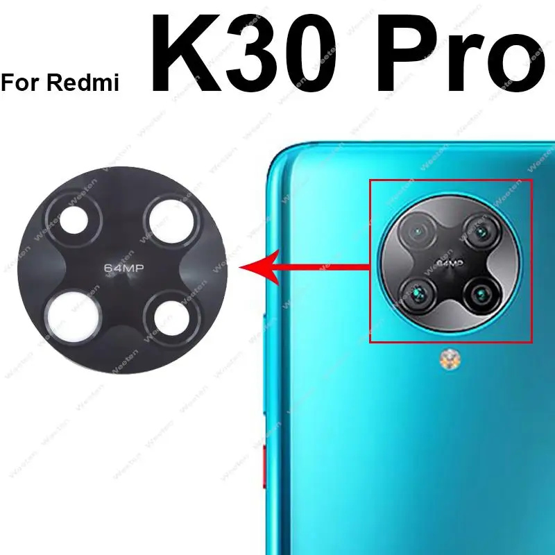 Back Rear Camera Glass Lens with Adhesive Sticker Glue For Xiaomi Redmi K20 K30 K50 K40 Pro Plus K30i K30s Ultra K40 K50 Gaming