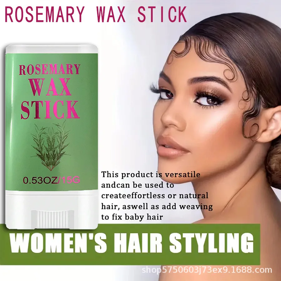 Rosemary Hair Wax Stick Hair Pomade Stick Long-Lasting Styling Wax Stick, Hair Wax Stick Transparent Smoothing & Slick Stick