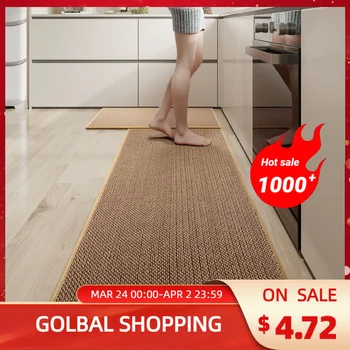 Tapis de cuisine antidérapant lavable, tapis de course en Faux Sisal, tapis de cuisine en Faux tissu, chemins de cuisine avec dos en caoutchouc naturel