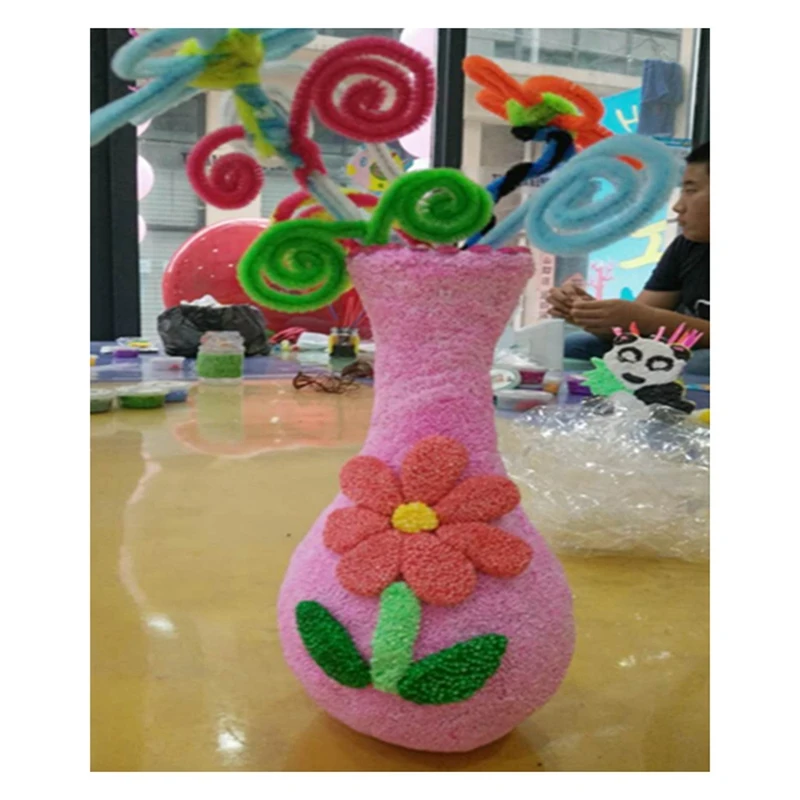 Vase à fleurs en bois inachevé pour enfants, bricolage, dessin floral fait à la main, jouets de peinture, artisanat, 5 pièces