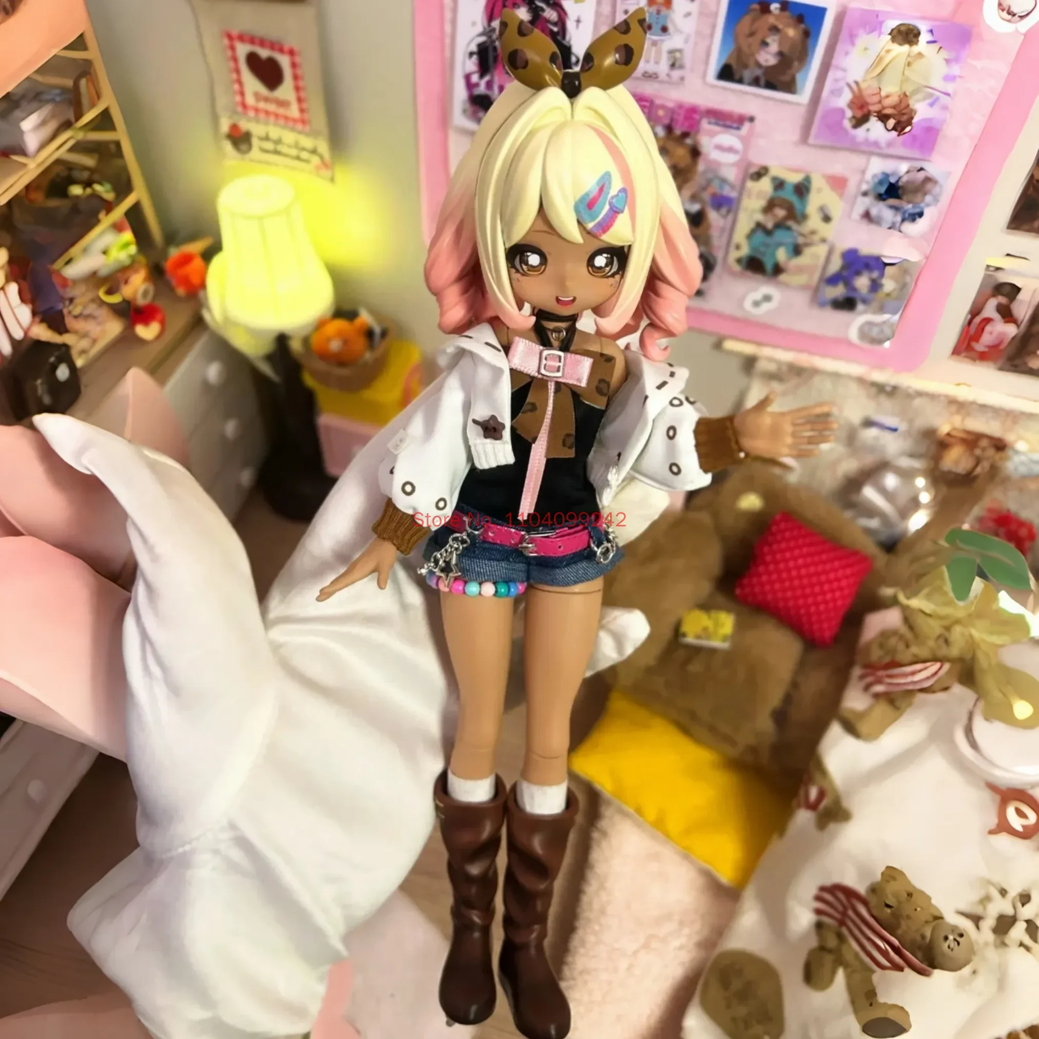 In Stock Rotating Radio Wave 1/6 Scale Bjd Girl Figure Action Figure Moveable Doll Ornament Doll Clothes Coat Doll Accessories