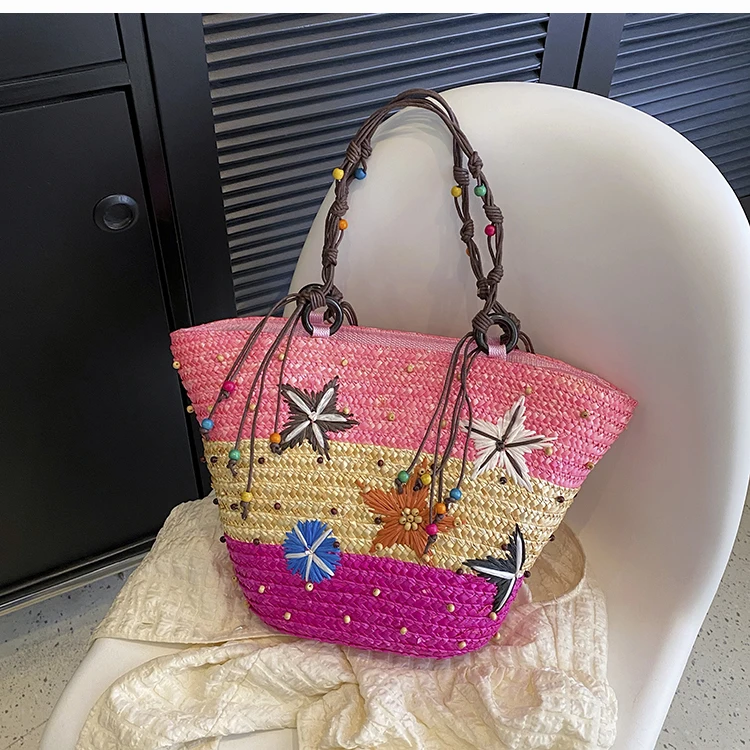 Large Capacity Straw Bag Fashion Beach Shoulder Portable Basket Bucket Bags for Women Bolsa Feminina Hot Selling Free Shipping