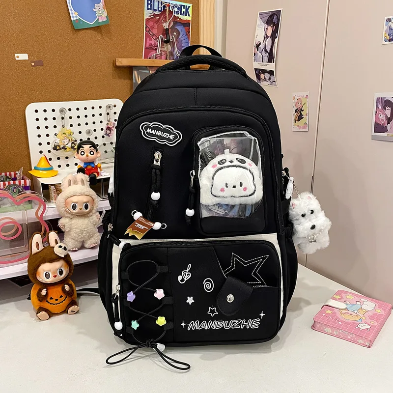 2025New dopamine-inspired backpack, stylish and unique design, large capacity, suitable for junior high school girls and element