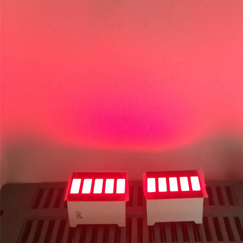20PCS 5 grid digital segment LED light bar 5 flat tube 12.5x10mm red light ten cell surface flat tube