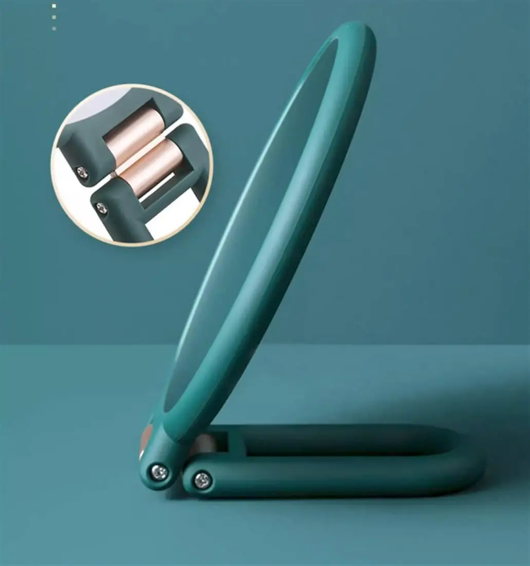 1X 5X Handheld Mirror with Handle for Travel， Magnifying Mirror, Magnification,  Adjustable Handle, Double Sided Folding, Mirr