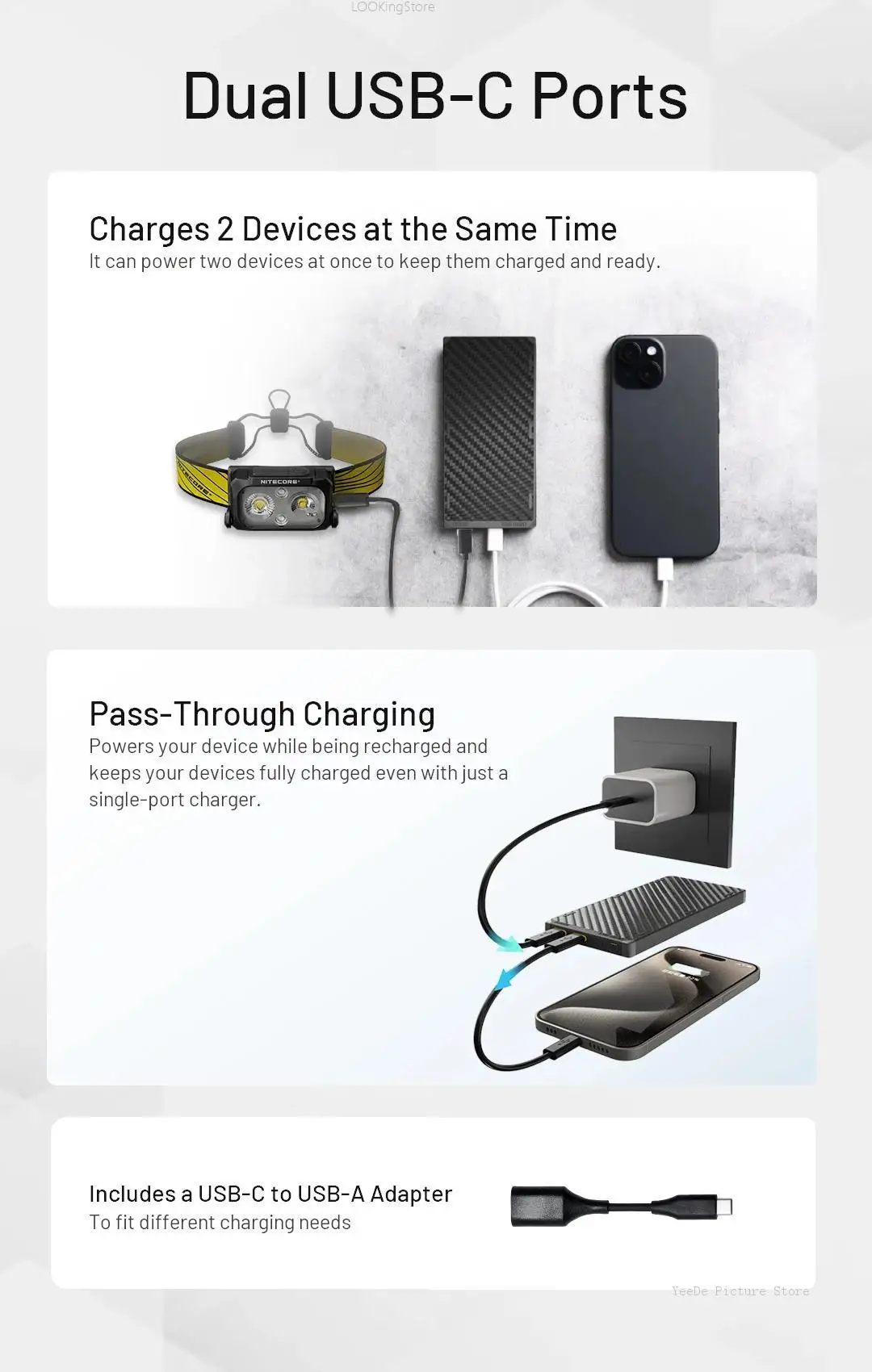 بنك طاقة محمول خفيف الوزن للغاية من Nitecore-Fiber ، شحن سريع ، iPhone ، NB10000 ، GEN3 ، Carbon mAh