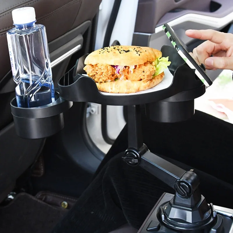 Car Cup Holders Plate Rack rotatable Multi-Function Mobile Phone Food Holder Carrier Water Drink Holder Storage Rack Accessories