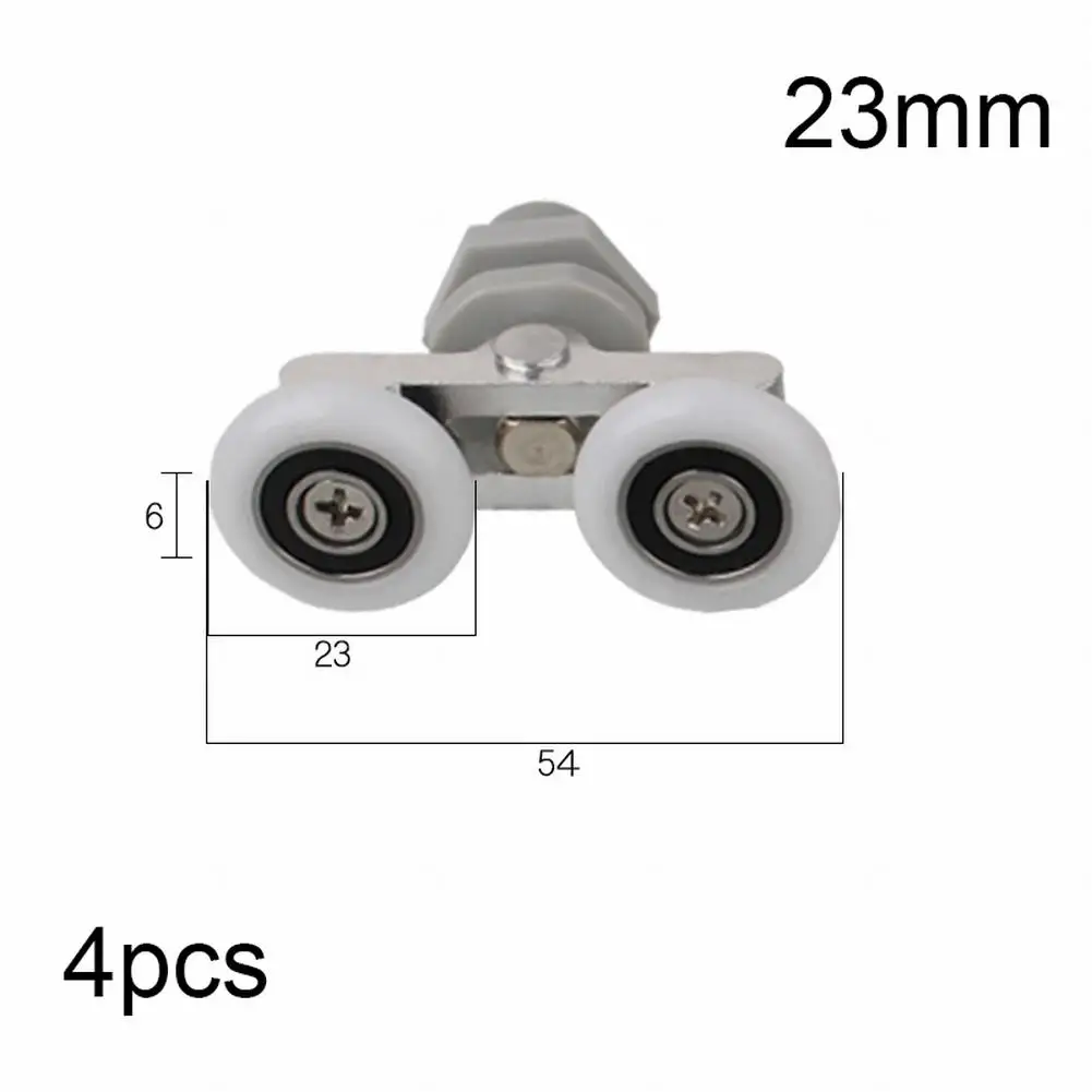 4pcs Twin bagno doccia porta Roller Runner ruote cursori 19/23/25/27mm Dia docce cabine porta puleggia Hardware Accessori