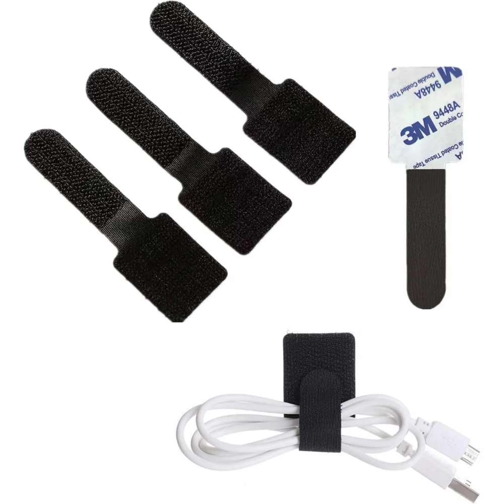 10-Pack Magic Tape Cable Ties Adhesive Cable Clips Household Appliance Wire Organizer