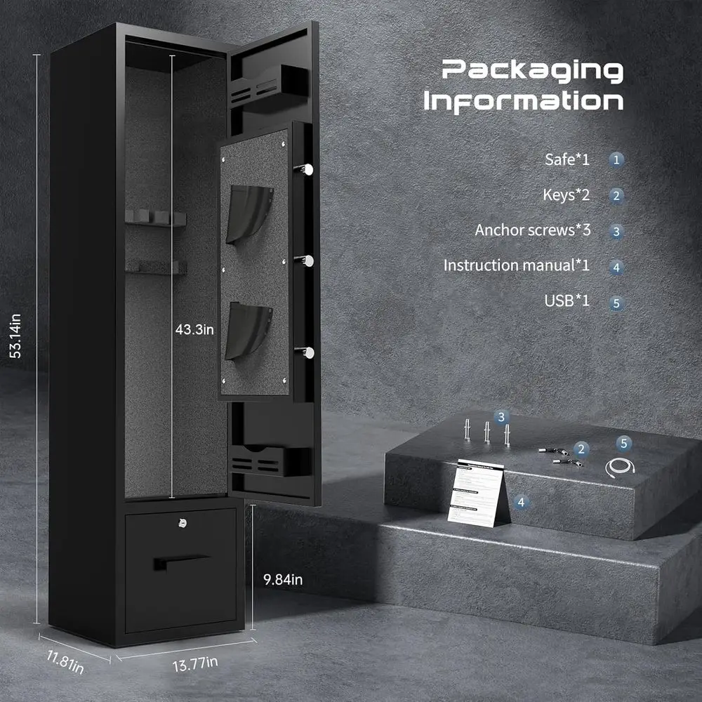 Digital Rifle and Pistol Safes with Quick Access, Drawers, Dual Alarm System, and Mute Shotgun Safe Features