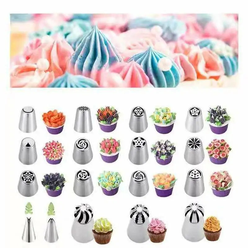 31PCS/set piping nozzles molding torch leaf piping bag Cake Decoration Accessories Silicone Mold for Pastry Pastry Stencil