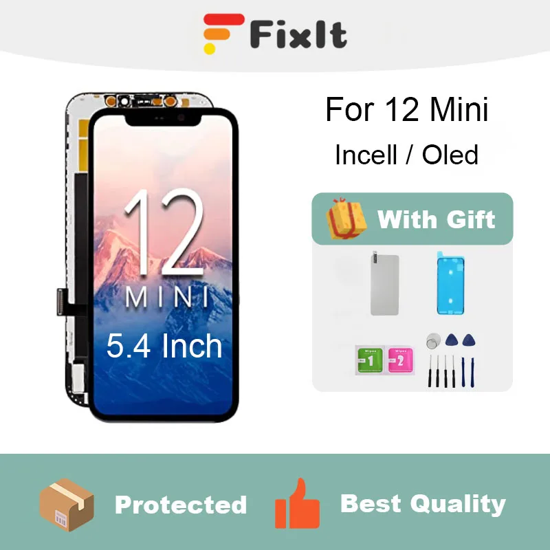 

For Iphone 12 Mini Screen Replacement 5.4 Inch Mobile Phone LCD Display Screen Digitizer Frame Full Assembly With Repair Tool