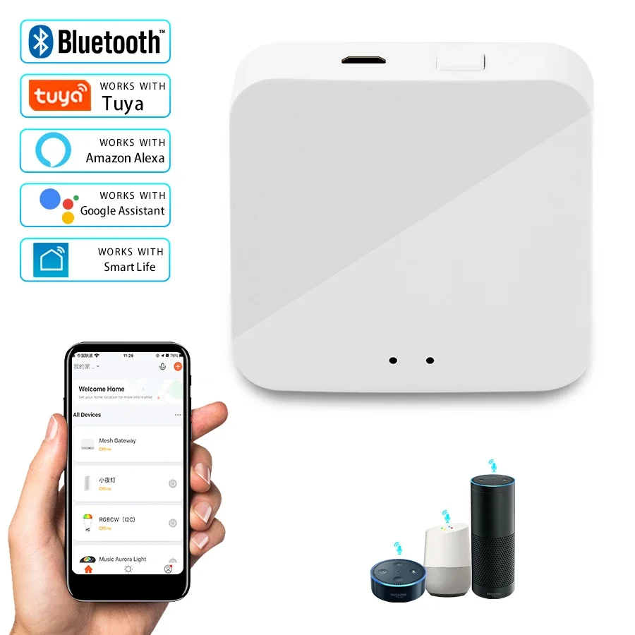 

Tuya Bluetooth Gateway Hub Smart Home Bridge Wireless Remote Control Smart Life APP Voice Control Works with Alexa Google Home