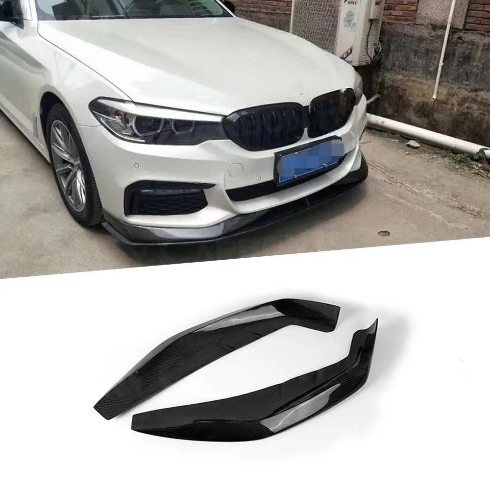 

2pcs Carbon Fiber Front Bumper Lip Splitters Flaps for BMW 5 Series G30 G31 G38 520i 530i 540i M Sport 2017-2019 Apron Winglets