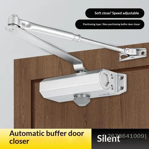 ⚑25-55KG Closing Automatic Door Closer Hydraulic Adjustable Speed Positioning Door Stop Protective Door Holder Hardware