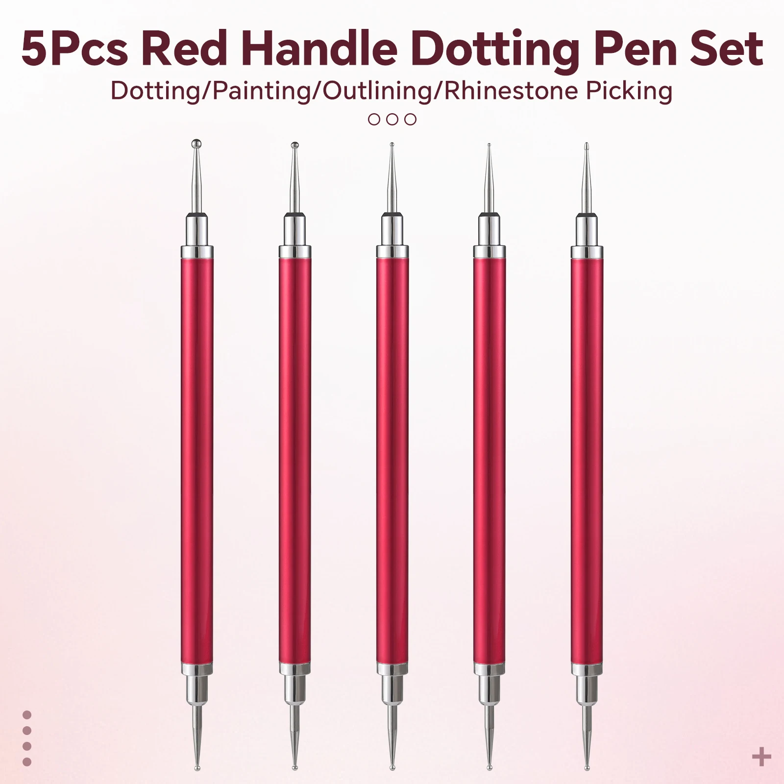 Nail Art Dotting Pen Alloy Handle Dual-ended Drawing Painting Rhinestones Gems Pens