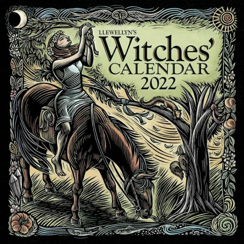 2022 The Witches Calendar Poste Illustrated Wall Calendar Retro Style Art Wall Calendar Work Calendar Home Wall Decor