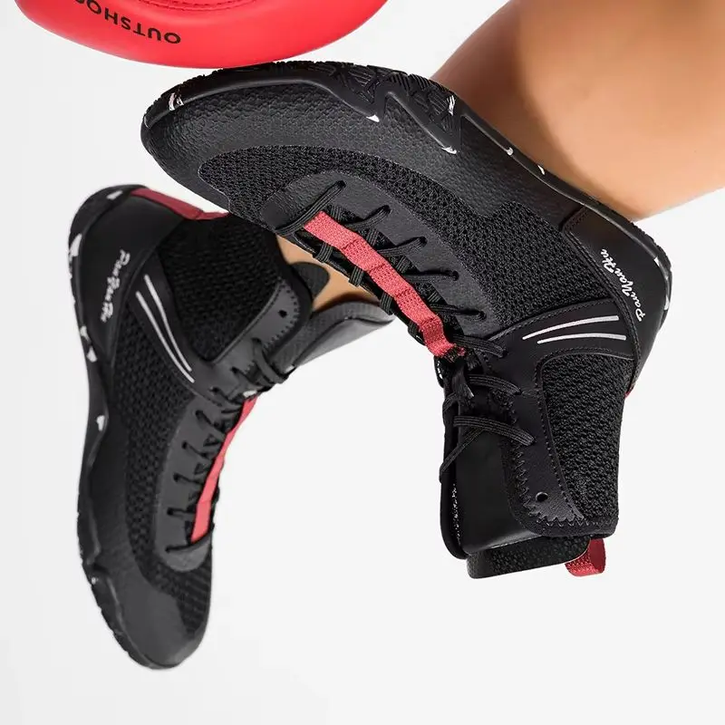 

Luxury Brand Boxing Shoes for Men Big Size 47 Wrestling Shoes Mens Wearable Indoor Sports Shoes Man Breathable Fighting Shoe