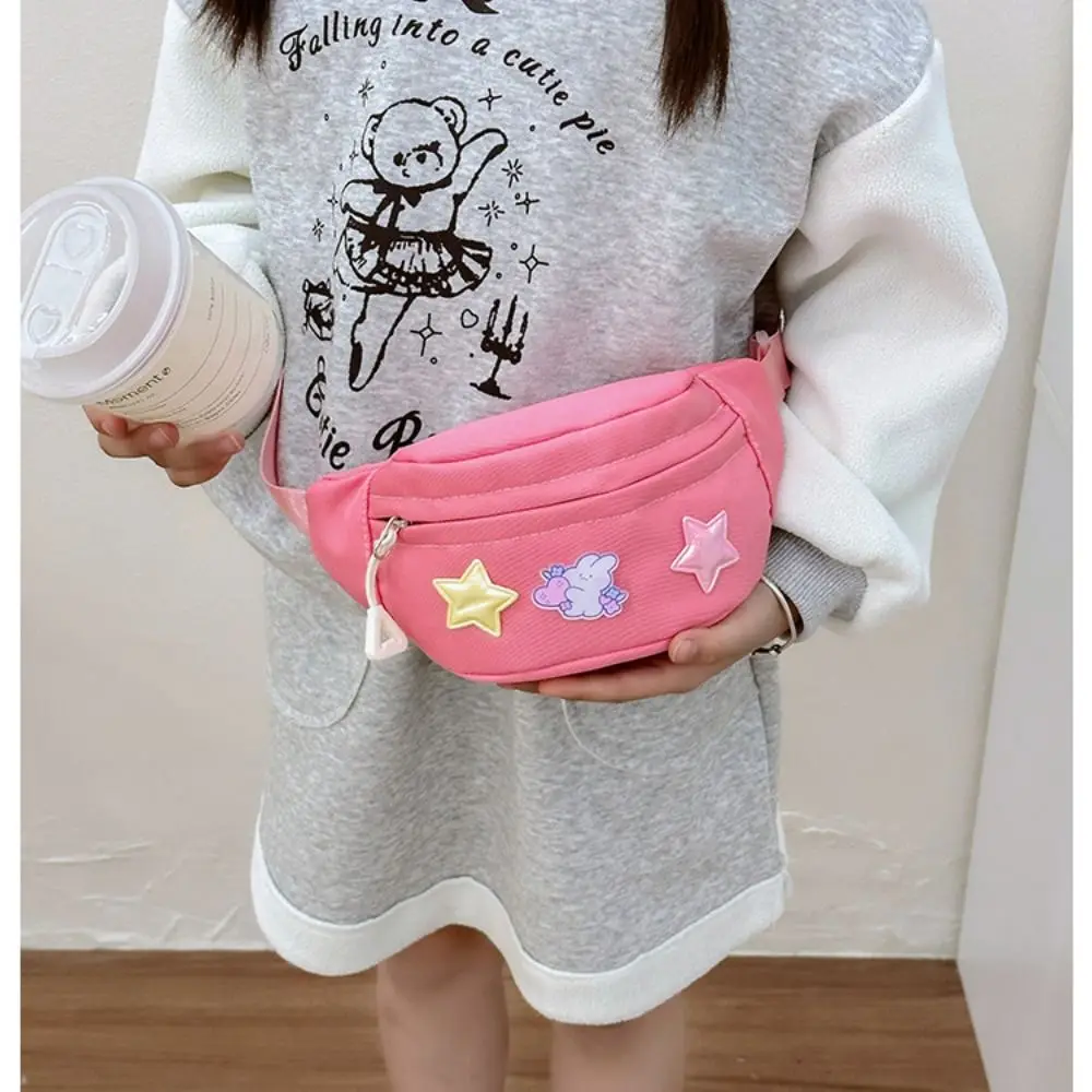 Women Waist Bag Kids Cute Star Fanny Pack Canvas Waist Pack Girls Kawaii Crossbody Purse