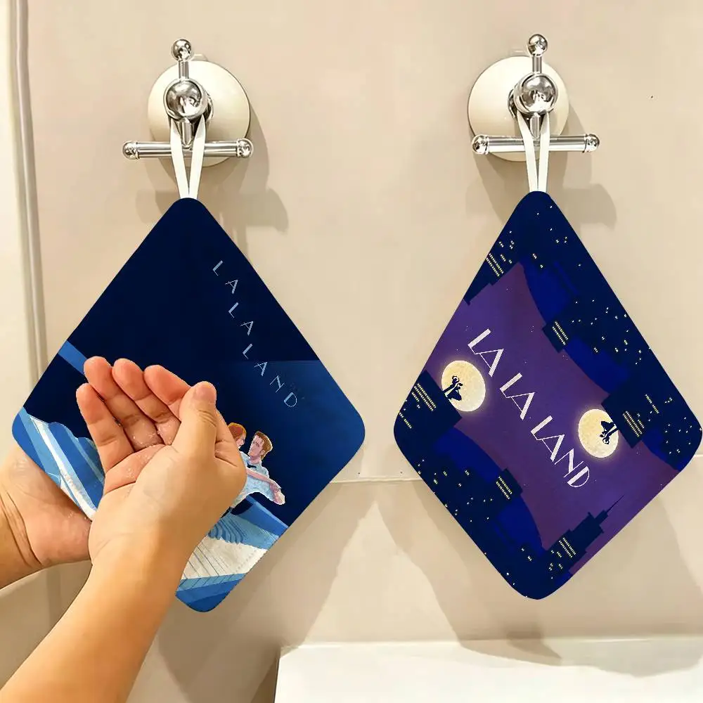 La La Land Music Classic Movie Multi-scene Polyester Cotton Towel, Hanging Hand Wiping Cloth for Kitchen Bathroom Hotel